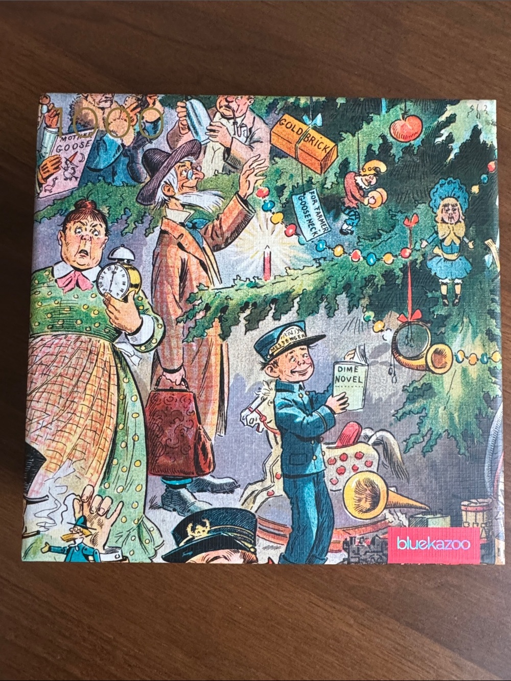 Opened Blue Kazoo Vintage Storybook Holiday Puzzle - 1000 pc. Like New